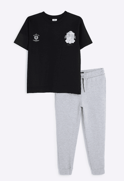 Boys Black Graphic T-shirt and Jogger Set — image 1 of 2