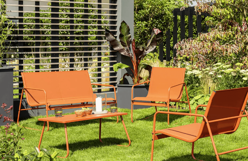 Habitat Cali 4 Seater Metal Patio Set - Orange — image 1 of 2