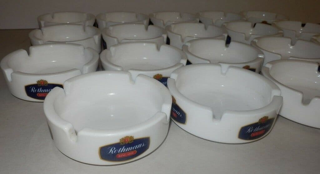 Set of 15 vintage 1950 / 1960s Rothmans porcelain ashtrays — image 2 of 3