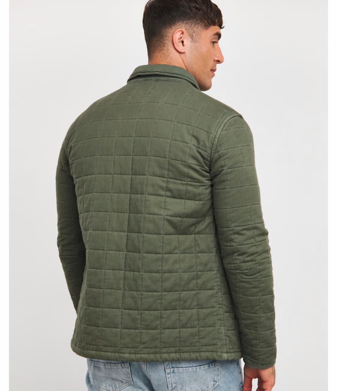 Khaki Cotton Quilted Shacket — image 3 of 3