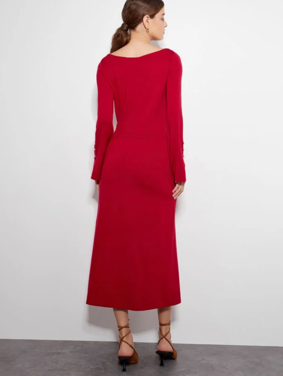 Sal slash knit dress red — image 3 of 3