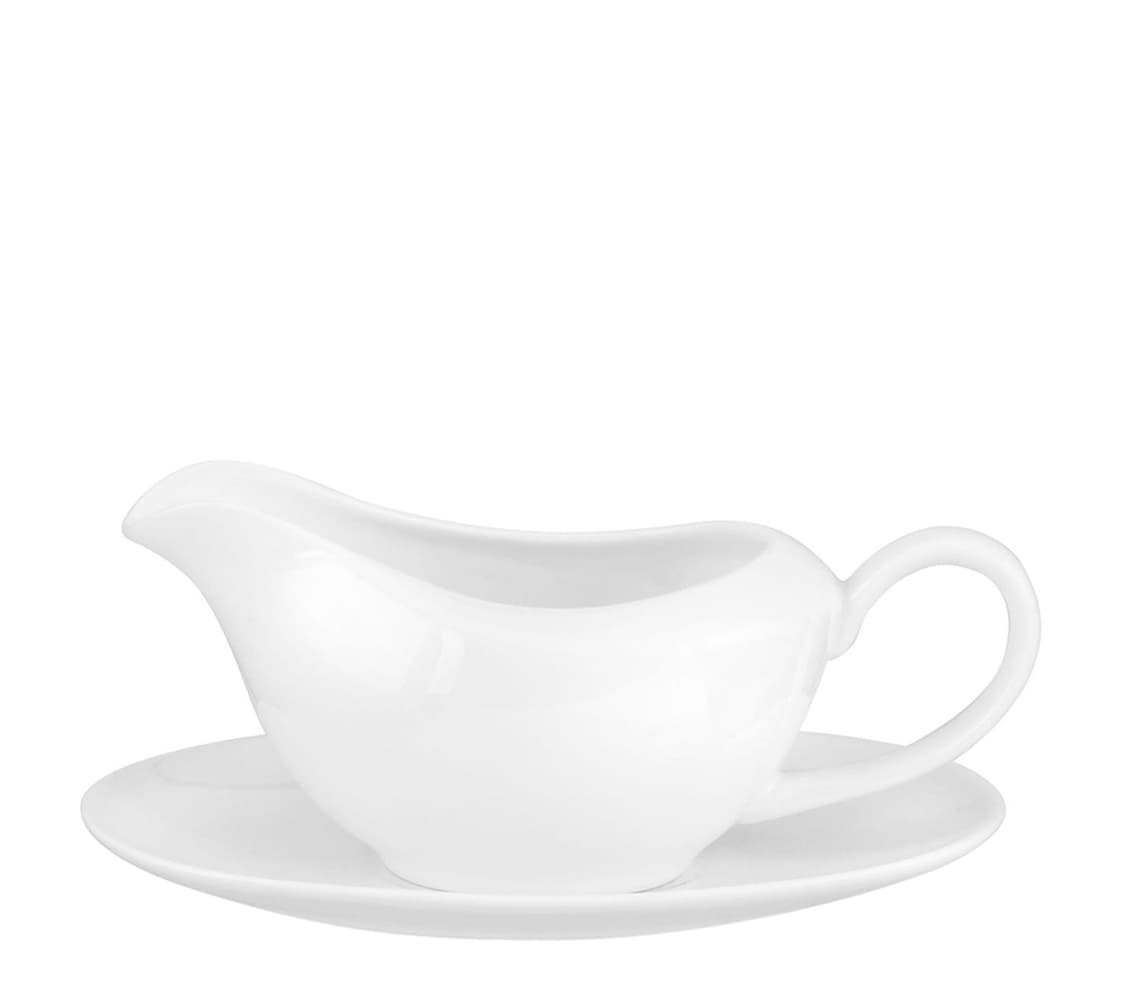 ROYAL WORCESTER White Serendipity Fine Bone China Gravy Boat & Stand — image 1 of 2