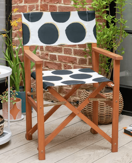 Habitat Folding Wooden Garden Director Chair - Black & White — image 2 of 2