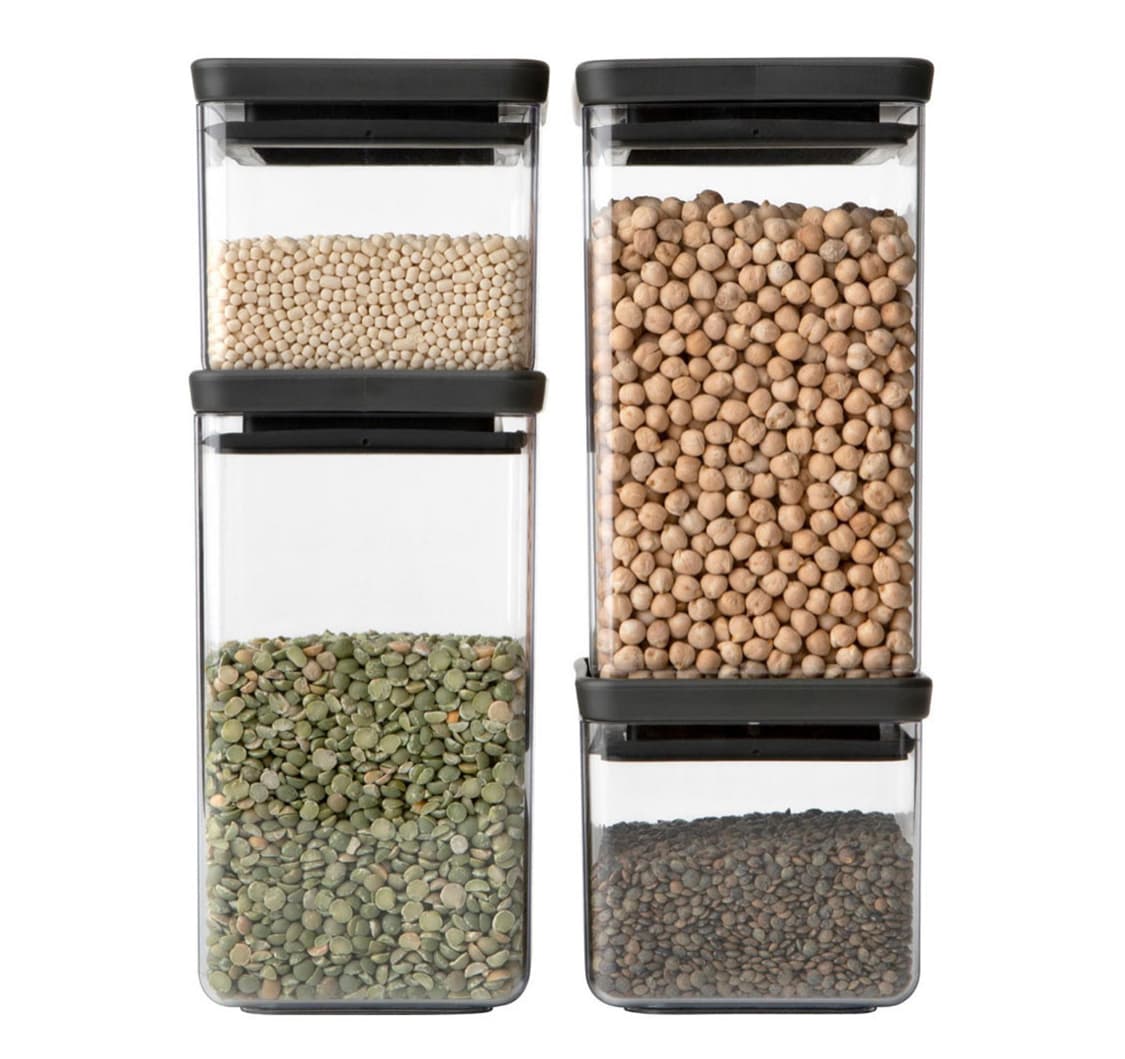 BRABANTIA Set of 4 Dark Grey TASTY+ Square Canister — image 1 of 3