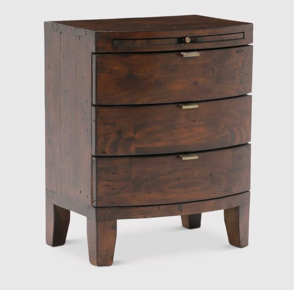 Navajos  Chestnut Reclaimed Wood 3 Drawer Wide Bedside Table — image 1 of 3