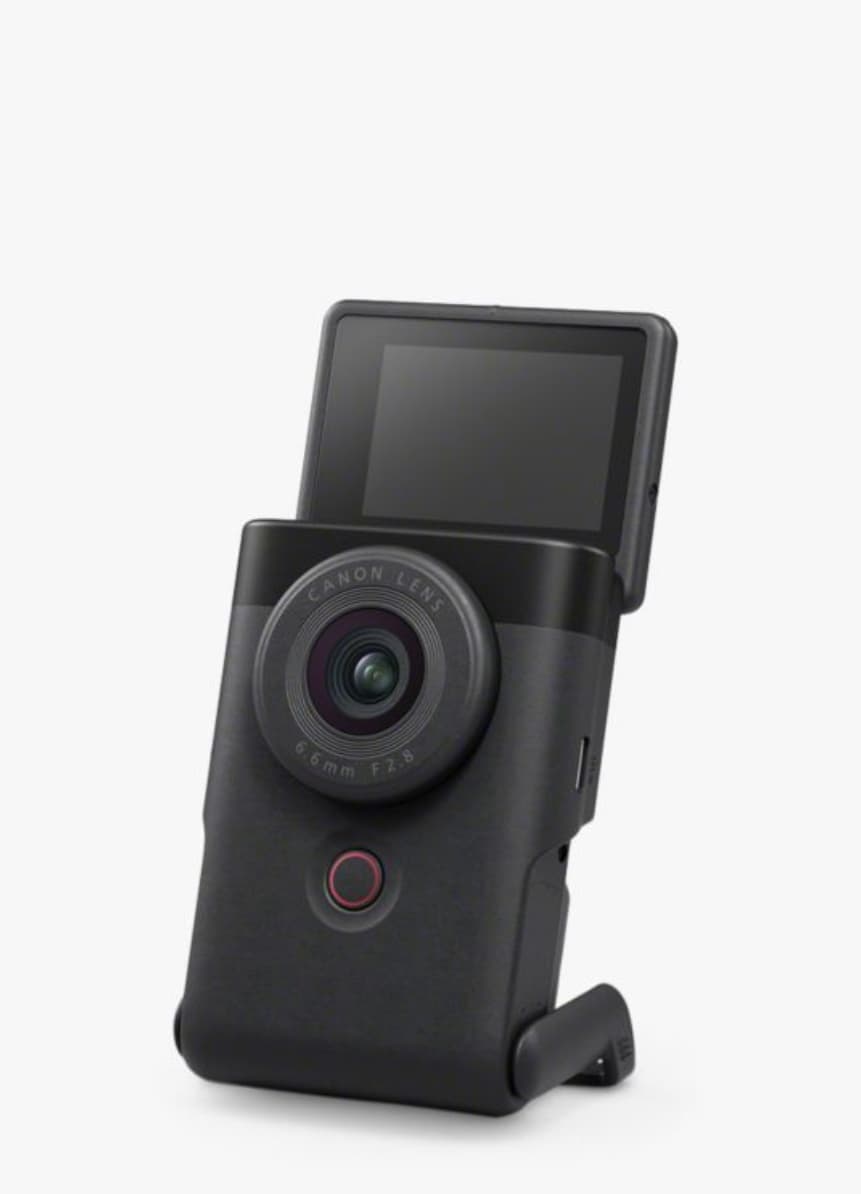 Canon PowerShot V10 Vlogging Camera, 4K Ultra HD, 15MP, Wi-Fi, Bluetooth, 2" Tiltable Touch Screen, Black, Vlogging Kit with Mini Windshields, Soft Case & Lens Cap — image 1 of 4