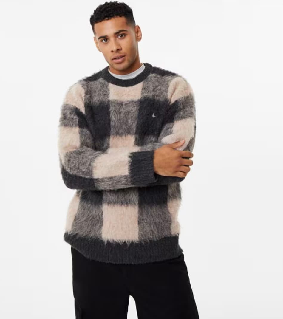 Brushed Check Crew Sweater — image 1 of 3