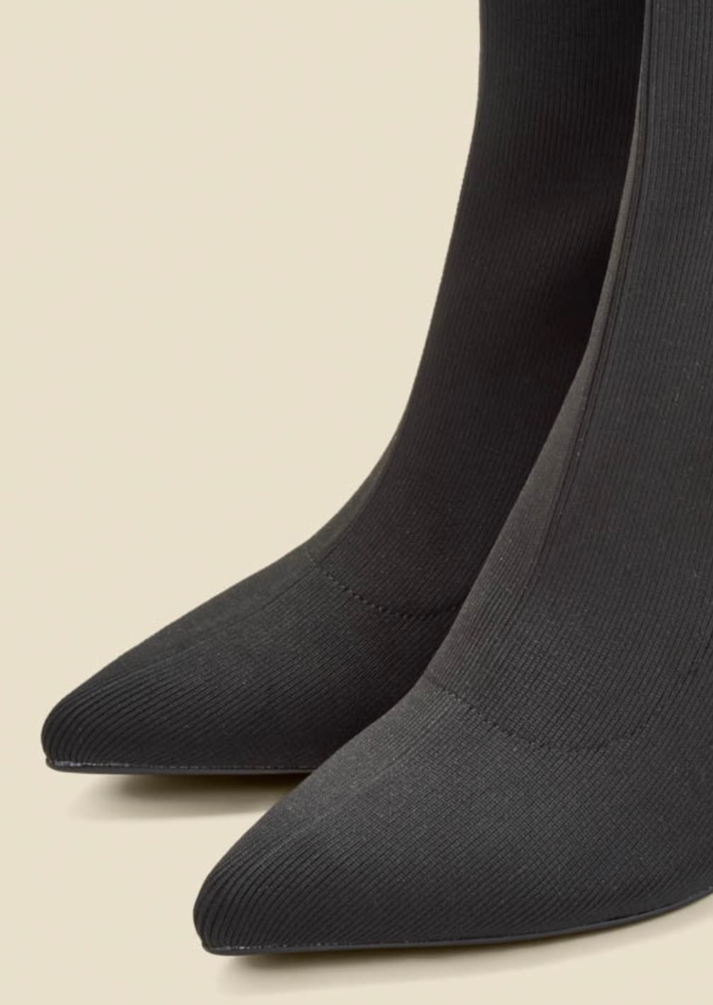 Black Flared Heel Sock Boot — image 2 of 2