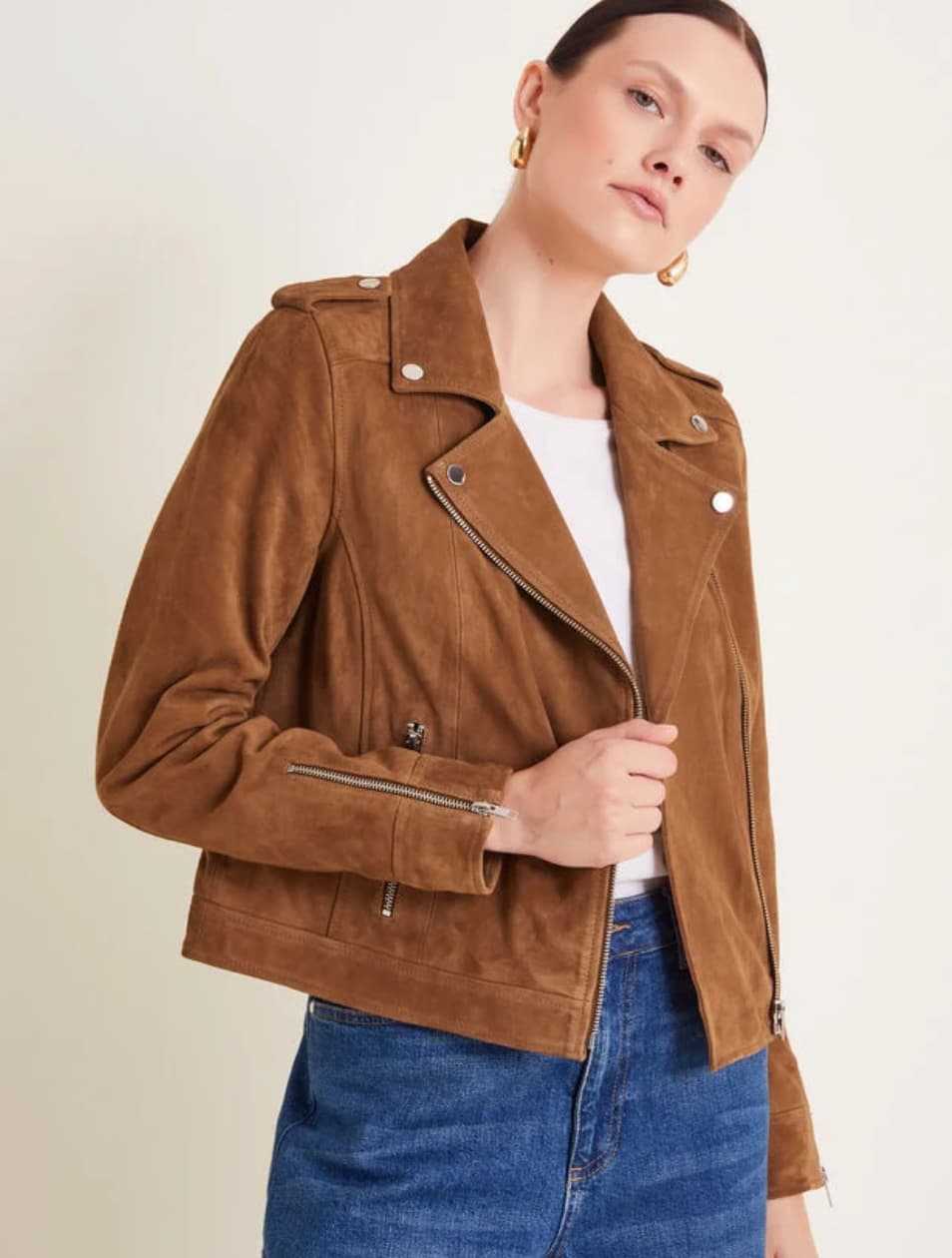 Sienna suede jacket tan — image 1 of 3