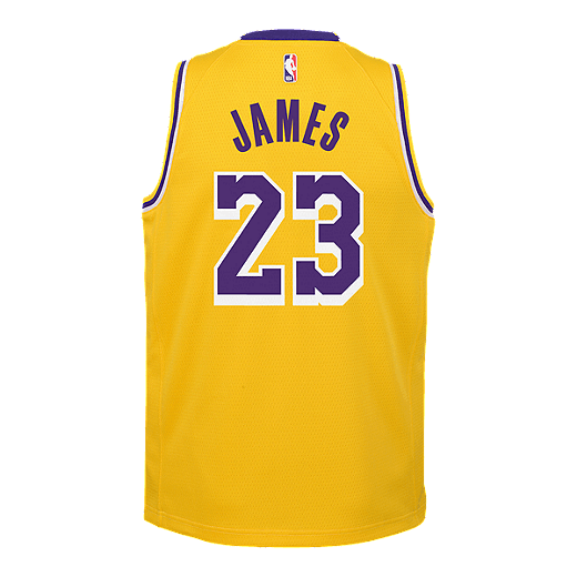 Youth Los Angeles Lakers LeBron James Icon Yellow Jersey — image 2 of 2