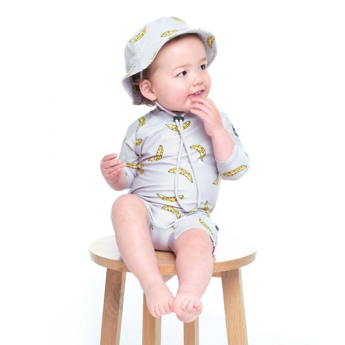 Band of Boys Baby Swim Romper Banana Repeat Grey Size 3M - 18M — image 2 of 3