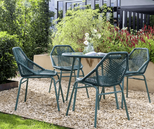 Habitat Hector 4 Seater Rattan Effect Patio Set - Green — image 1 of 2