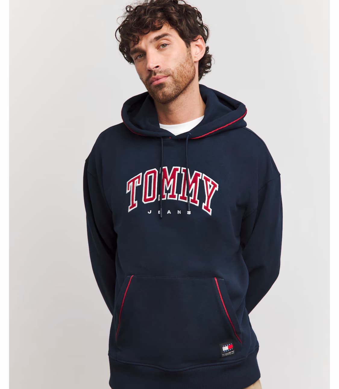 Tommy Jeans Navy Varsity Piping Hoodie — image 1 of 3