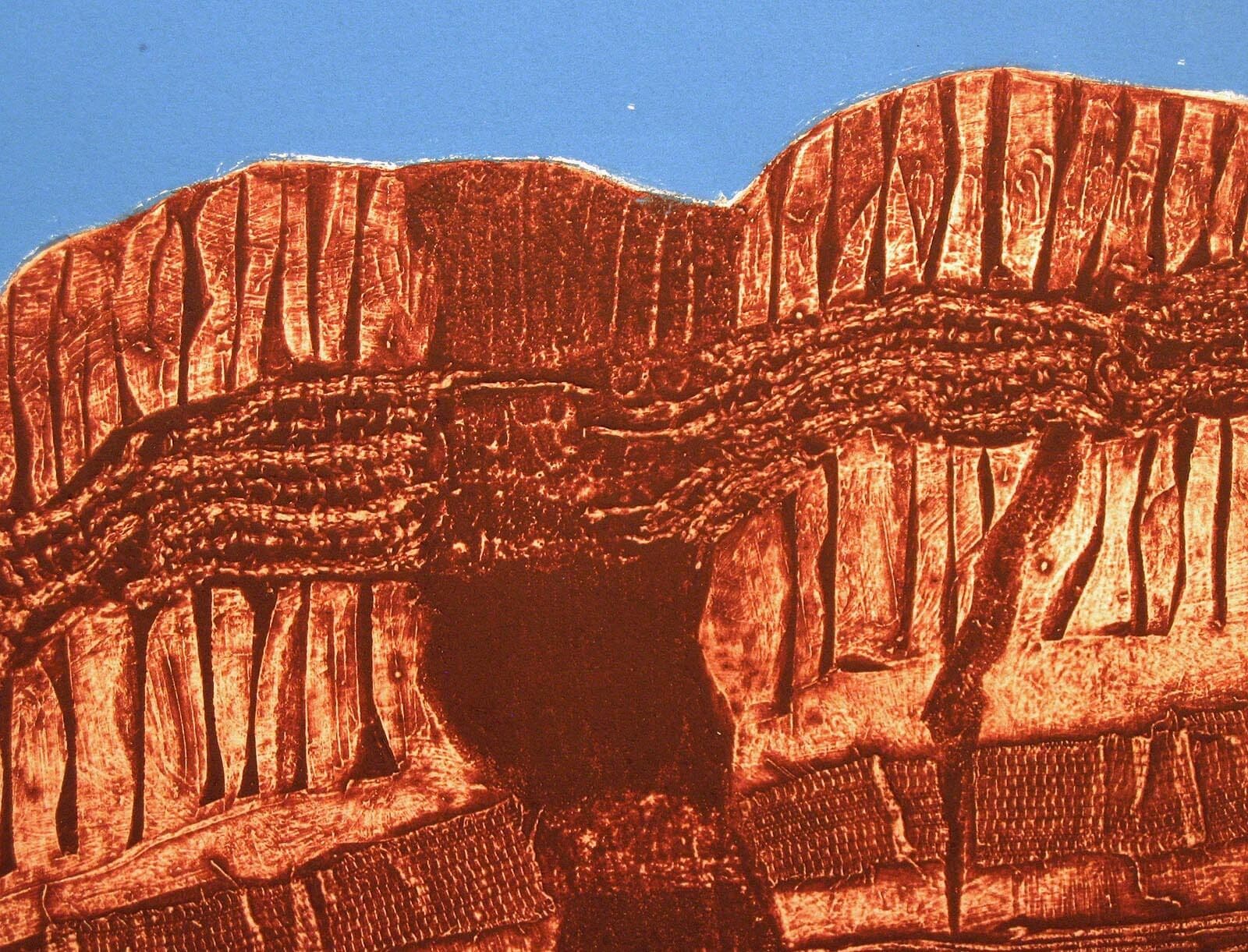 John Ross "Precipice" Hand Signed Collagraph Artwork western art MAKE AN OFFER! — image 3 of 6