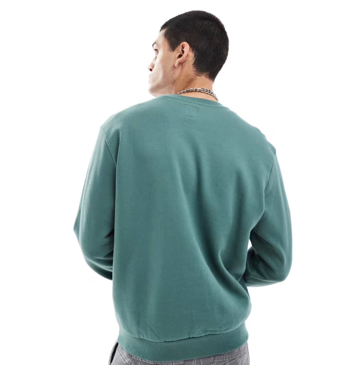 Vans essential relaxed sweatshirt in dark green — image 2 of 4