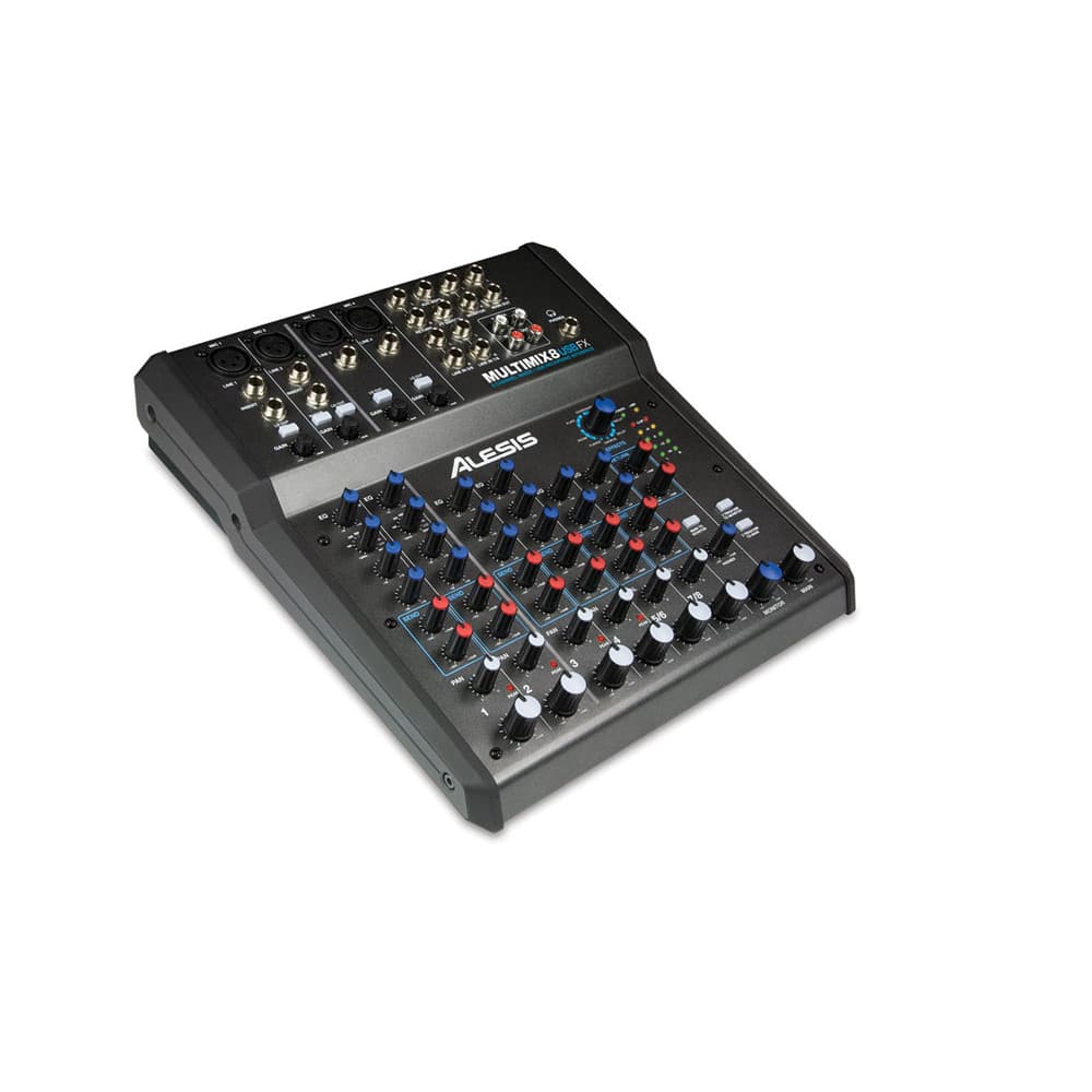 ALESISÂ® MULTIMIX 8 USB FX 8 CHANNEL MIXER WITH EFFECTS AND USB AUDIO INTERFACE - 4 XLR MIC INPUTS - USBFX — image 2 of 3