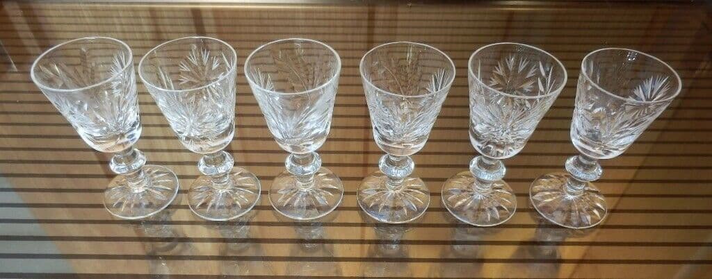 Vintage 1970s set of crystal liquor glasses — image 2 of 5