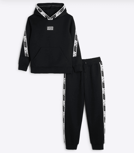 Boys Black RVR Taped Hoodie And Jogger Set — image 2 of 2