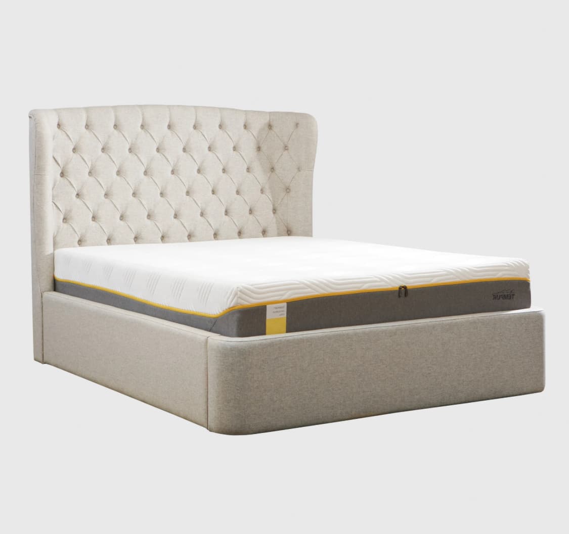 Tempur  Holcot  Beige Fabric King Ottoman Bed Frame — image 1 of 3