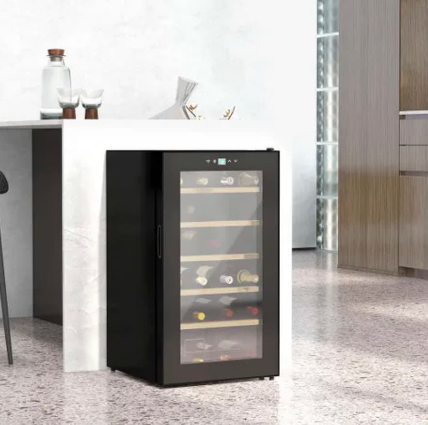 24 Bottles Wine Fridge with Glass Door Digital Touch Screen Control LED Light — image 2 of 2