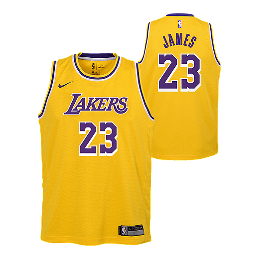 Youth Los Angeles Lakers LeBron James Icon Yellow Jersey — image 1 of 2