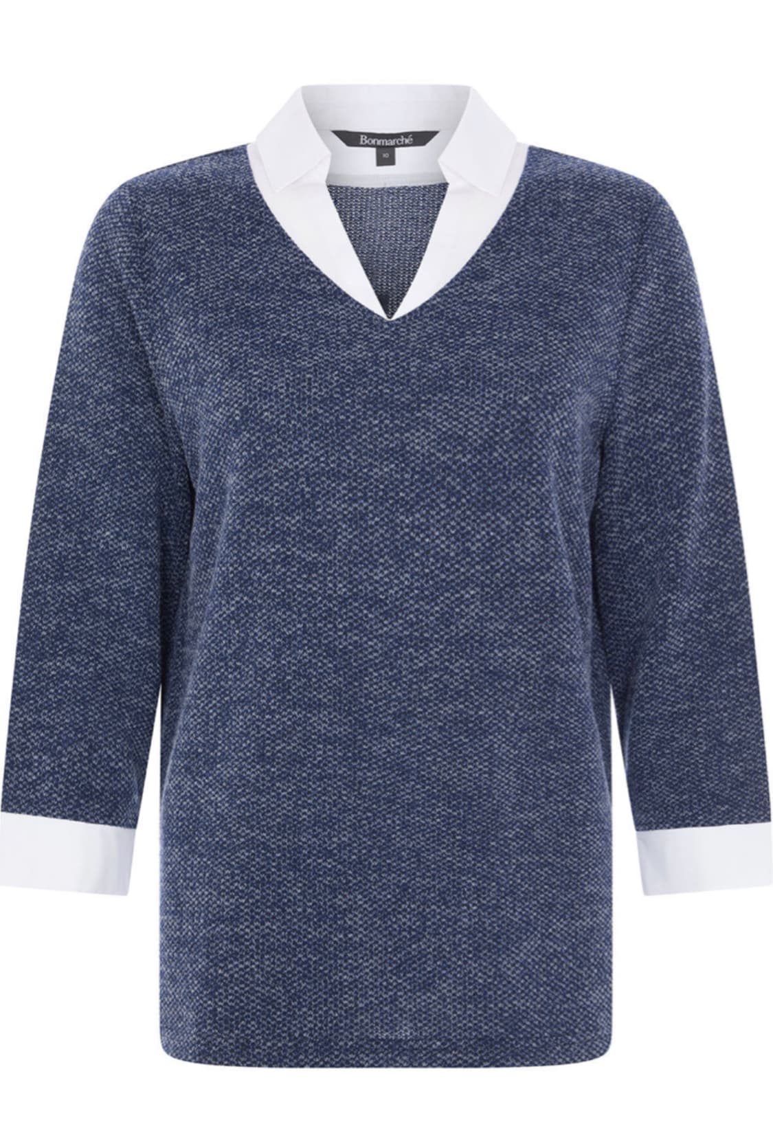 Long Sleeve Boucle Mock 2 in 1 Top — image 2 of 3