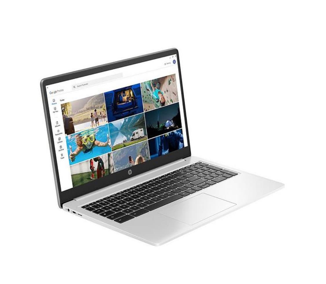 HP Chromebook 15a-na0007na, Intel Celeron, 4GB RAM 128GB SSD, 15in HD Laptop - Silver — image 1 of 2