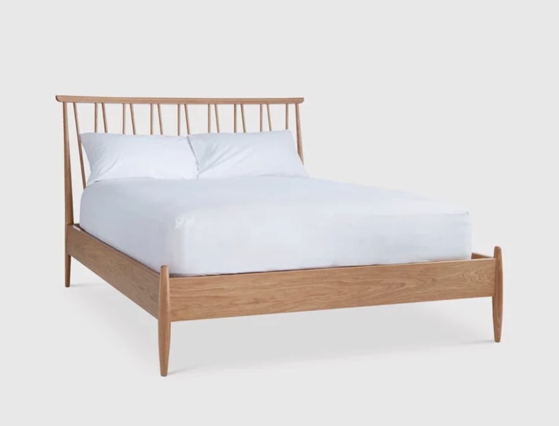 Ercol  Winslow  Light Wood Double Bed Frame with Spindle Headboard — image 1 of 2