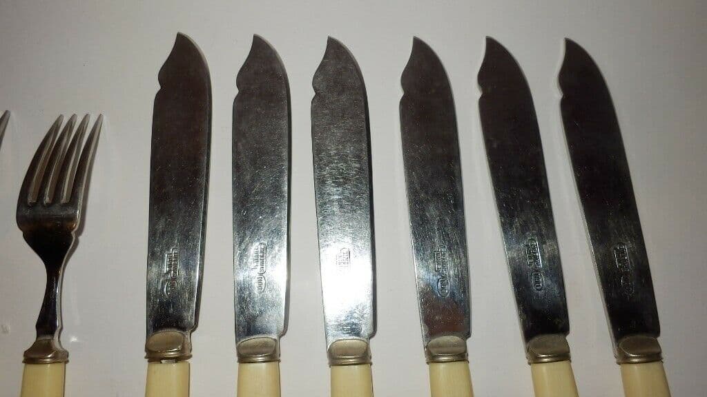 Vintage 1940s fish knives and forks cutlery set — image 4 of 4