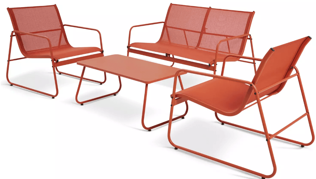 Habitat Cali 4 Seater Metal Patio Set - Orange — image 2 of 2