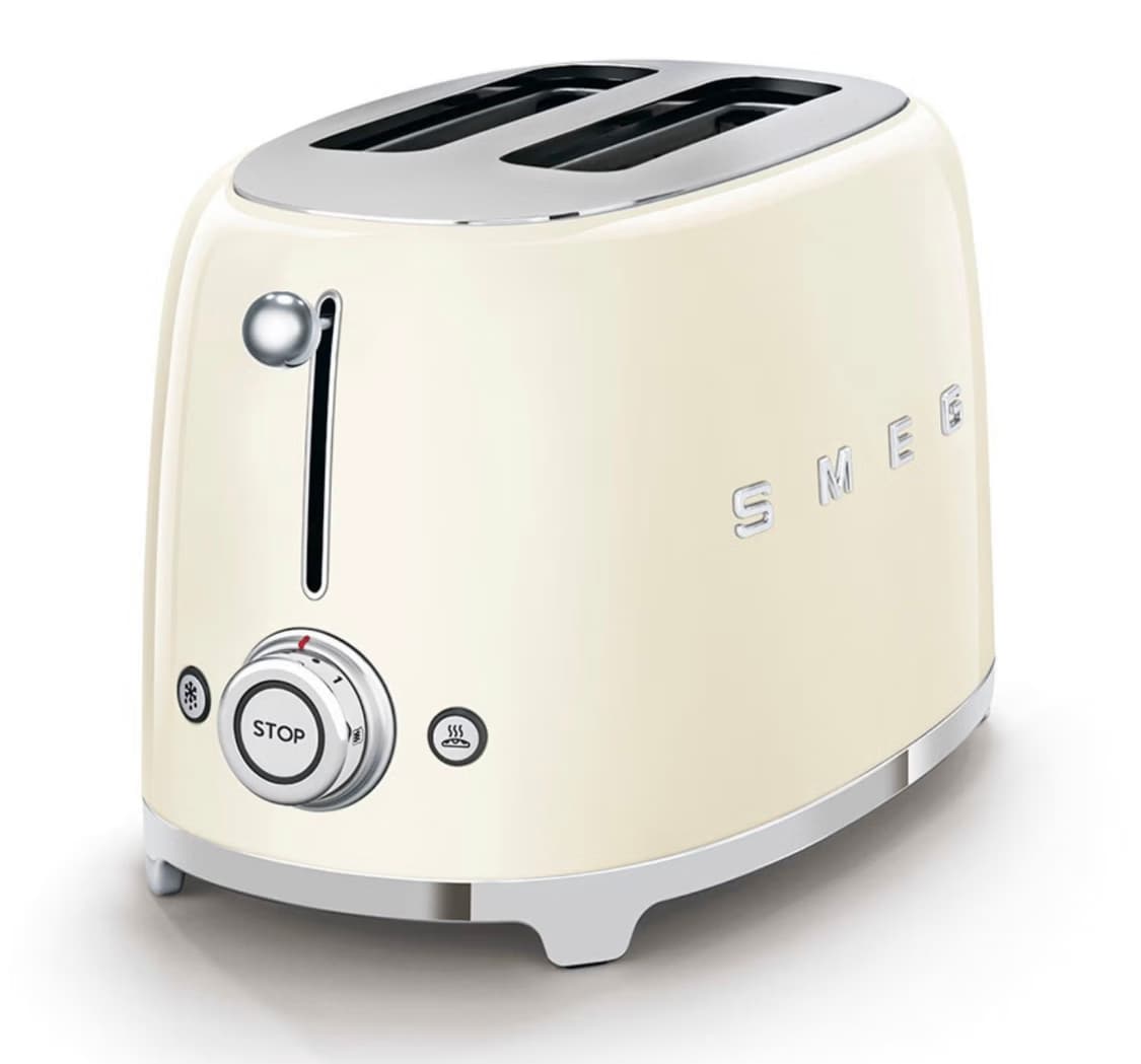 Smeg TSF01CRUK Cream Retro 2 Slice Toaster — image 1 of 3