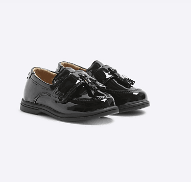 Mini Boys Black Patent Tassel Loafers — image 1 of 2
