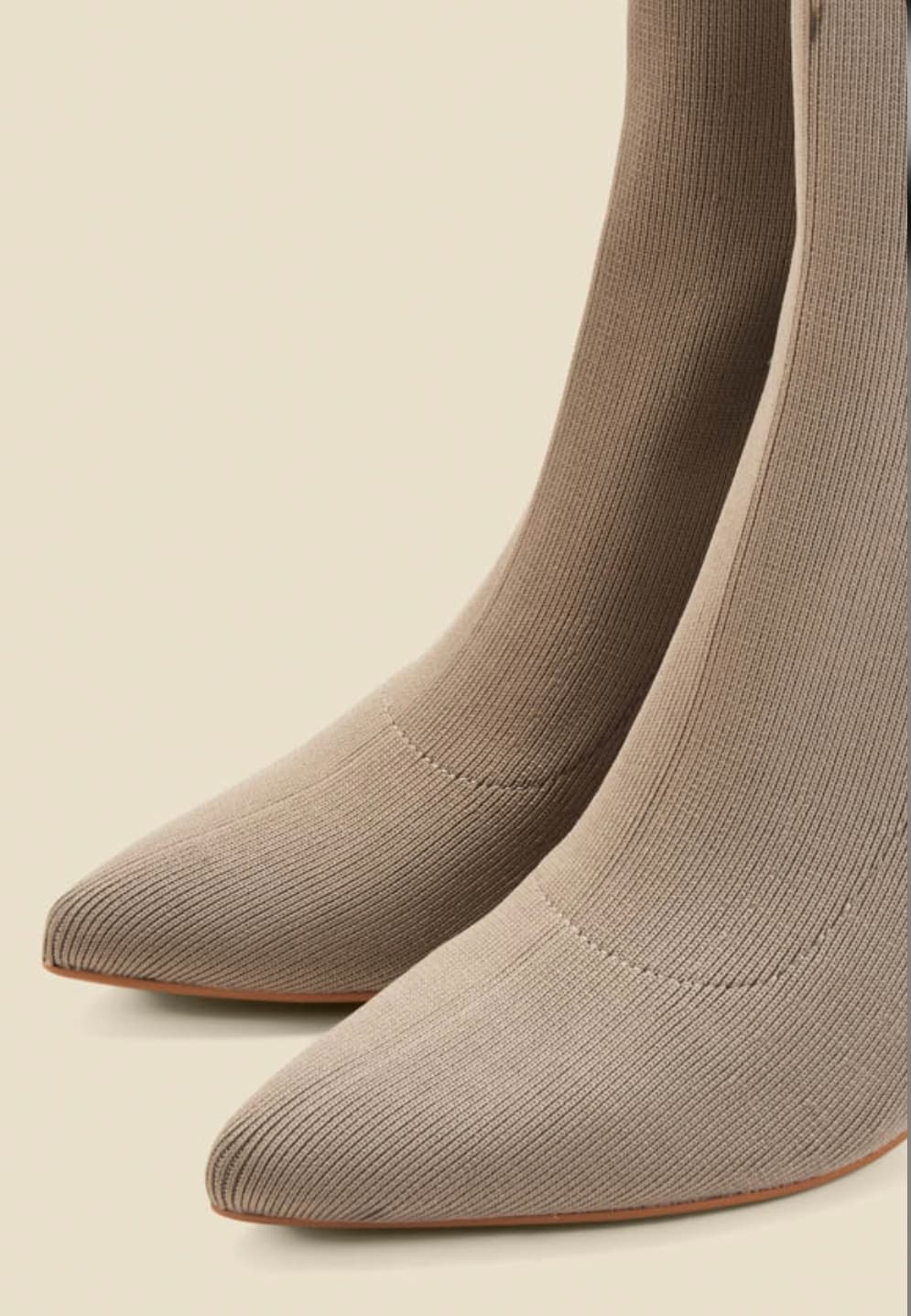 Taupe Flared Heel Sock Boot — image 2 of 2