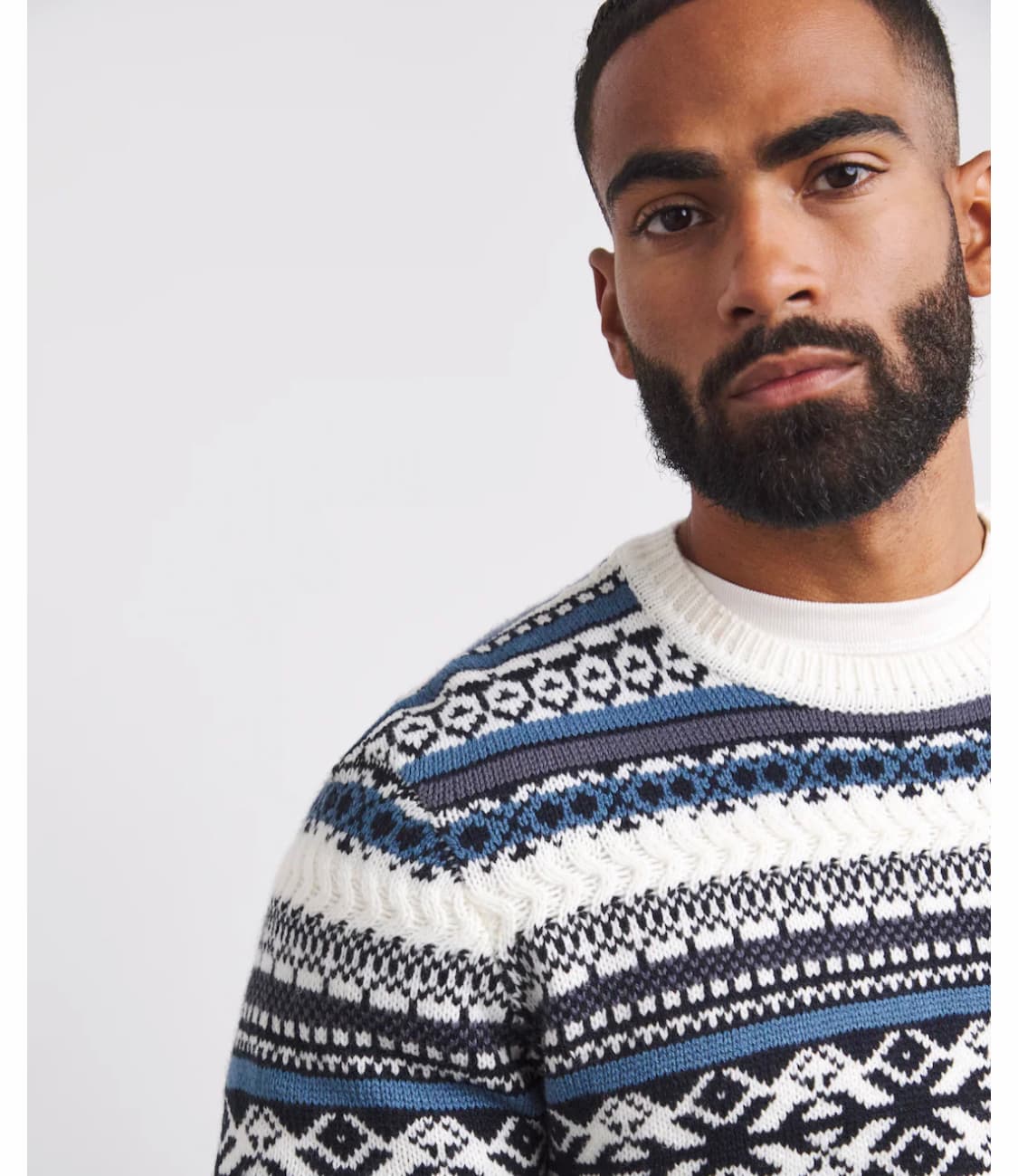 Navy Crew Neck Fairisle Jumper — image 3 of 3