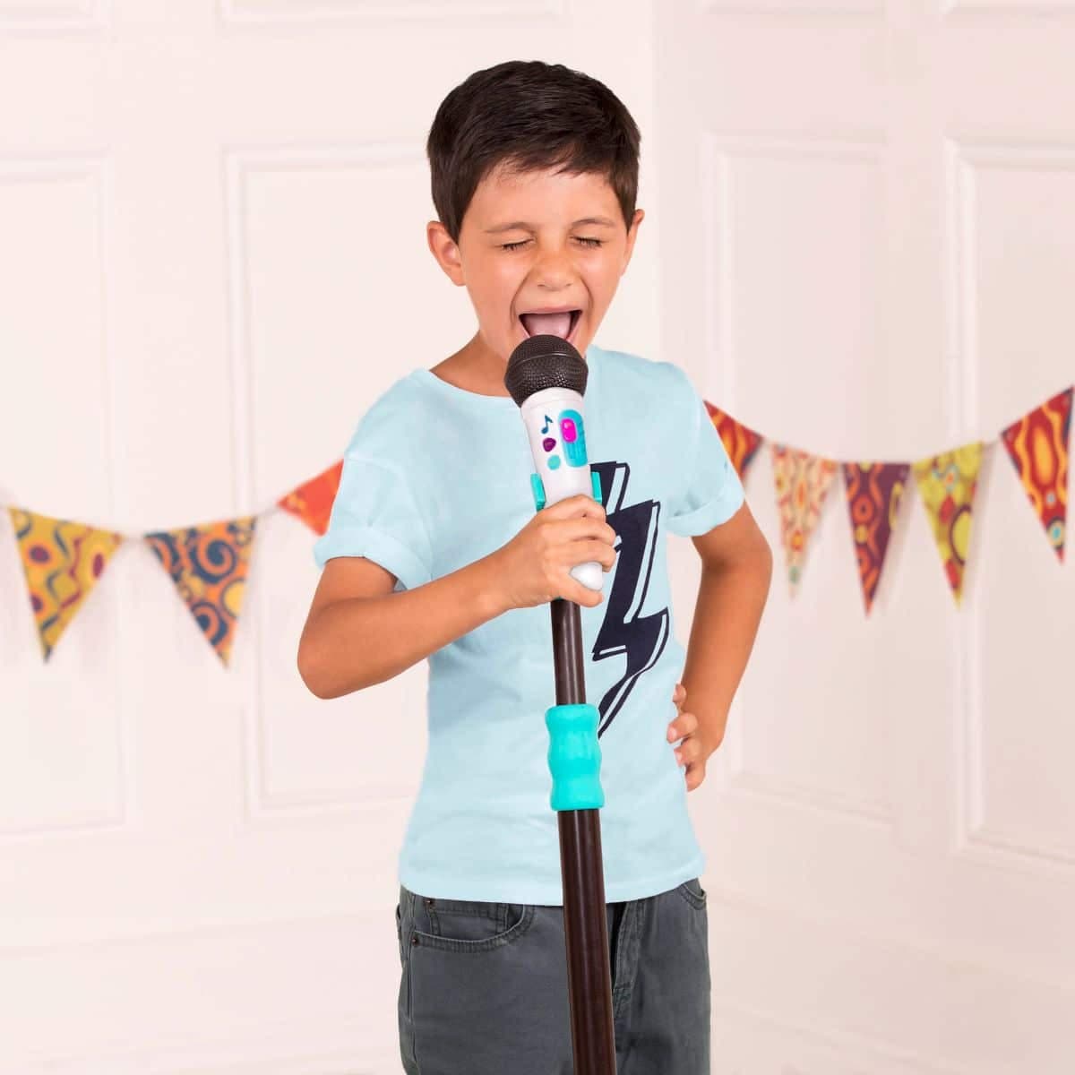 B. TOYS MIC IT SHINE MICROPHONE WITH LIGHT UP STAND — image 1 of 4