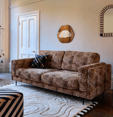The Grace Medium Sofa In Leopard Love Velvet Natural — image 2 of 2