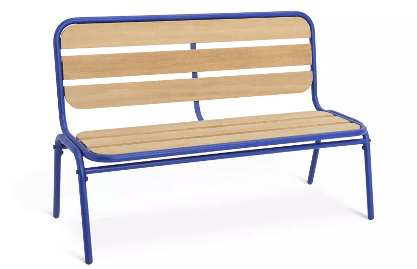 Habitat 2 Seater Wooden Garden Bench - Blue — image 2 of 2