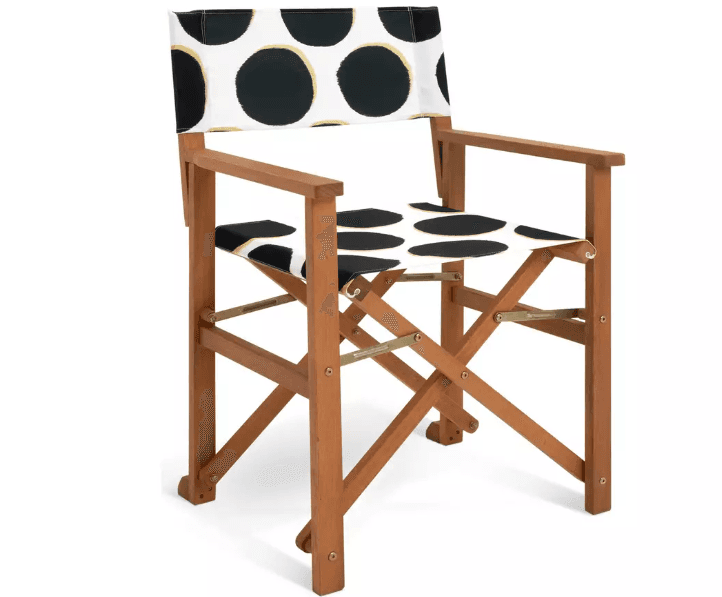 Habitat Folding Wooden Garden Director Chair - Black & White — image 1 of 2