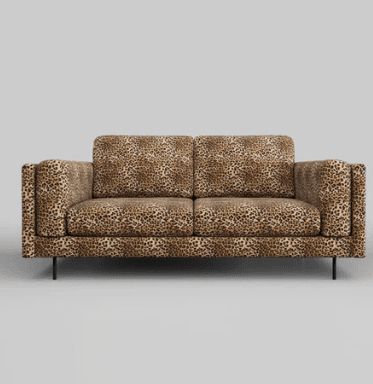 The Grace Medium Sofa In Leopard Love Velvet Natural — image 1 of 2