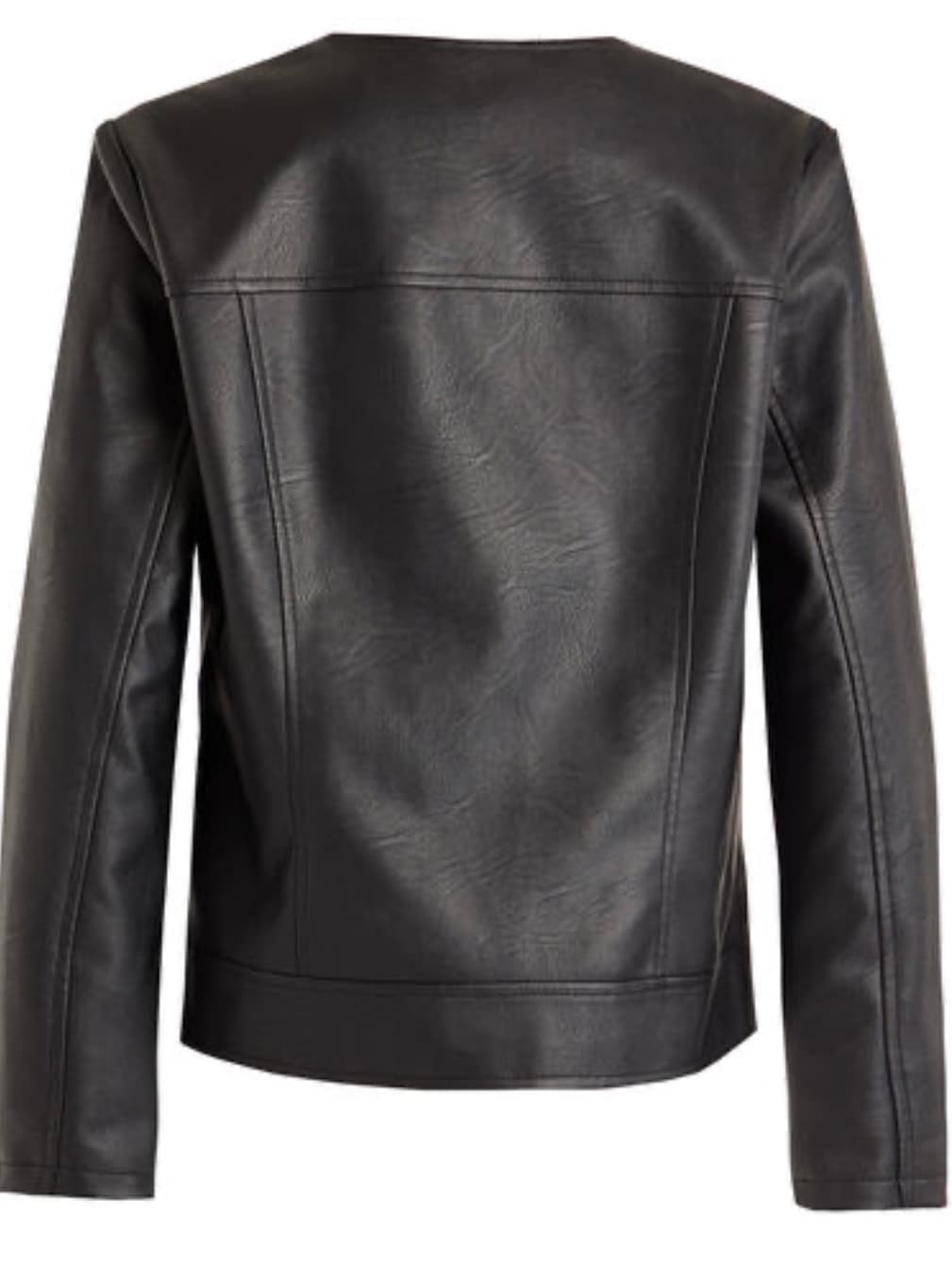 Faux Leather Collarless Jacket — image 3 of 3