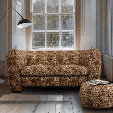 The Bowie Medium Sofa In Leopard Love Velvet Natural — image 2 of 2